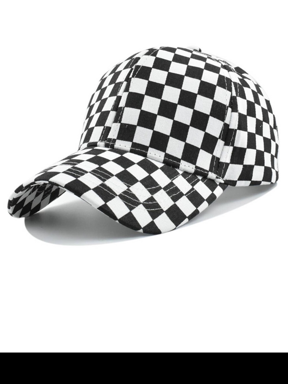 Women’s Mario Kart racing Checkerboard Black & White Baseball Cap